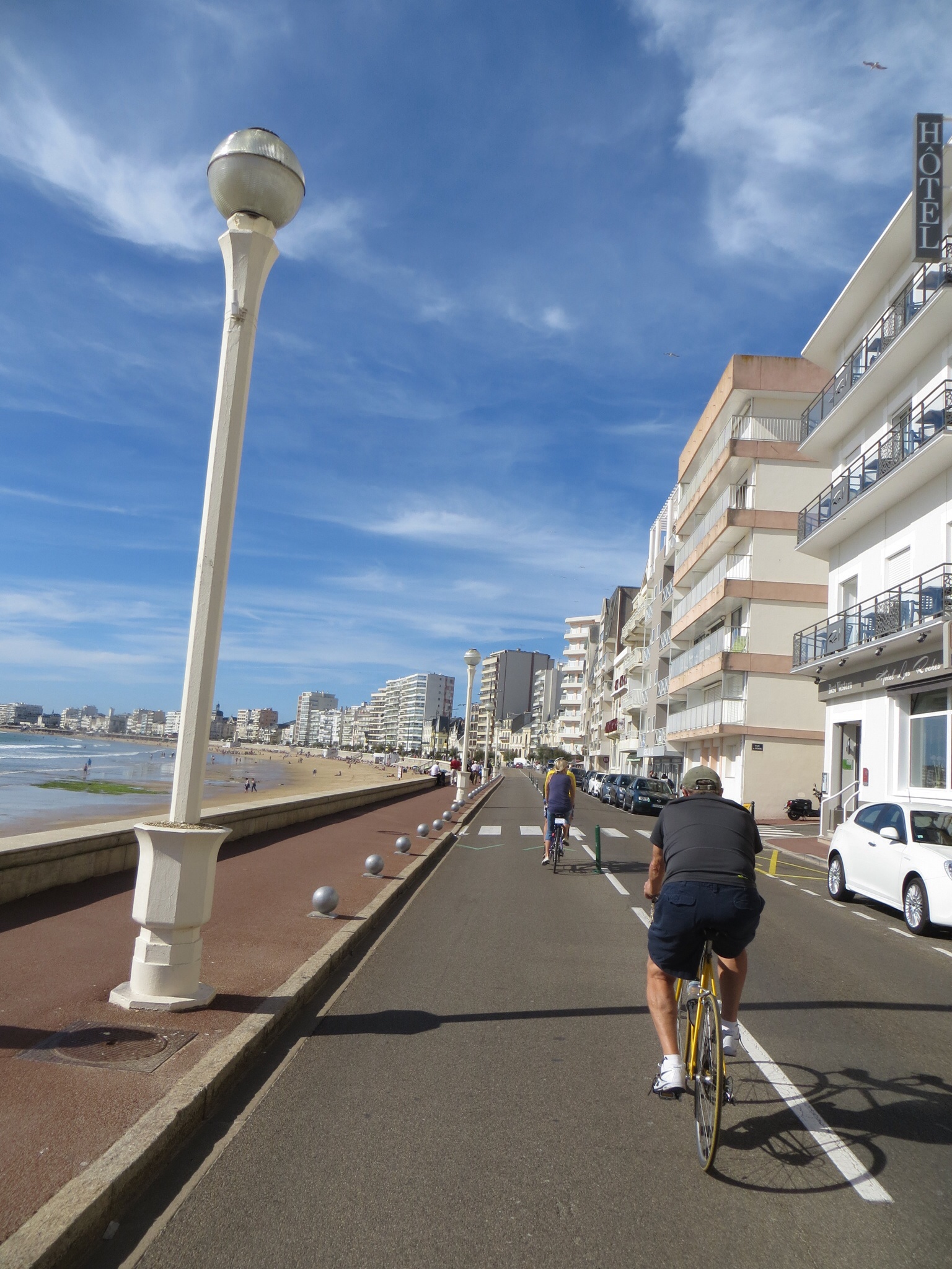 Cycling along the beach promenade